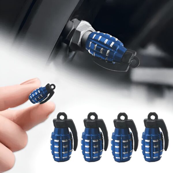 pack of 2 - grenade tyre air valve nozzle caps for car and bikes (golden) - Image 14