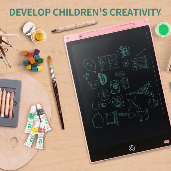 12 inch lcd writing tablet for kids - digital drawing pad - erasable writing board - writing pad (random color) - Image 7