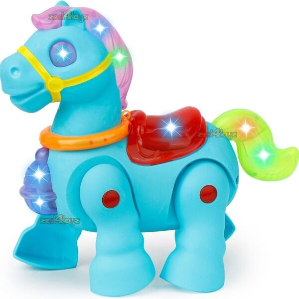 walking musical pony horse - lights and sounds - interactive kid fun toy (random color) - Image 7