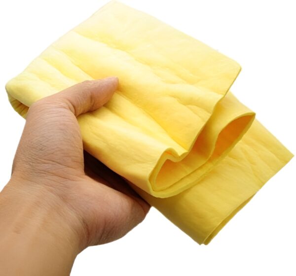 clean cham absorbant car, home cleaning synthetic chamois leather magic cloth(random color) - Image 3