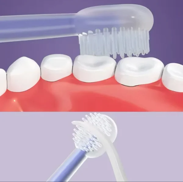 baby teeth oral care cleaning set, soft bristle baby toothbrush, infant silicone toothbrush (random color)