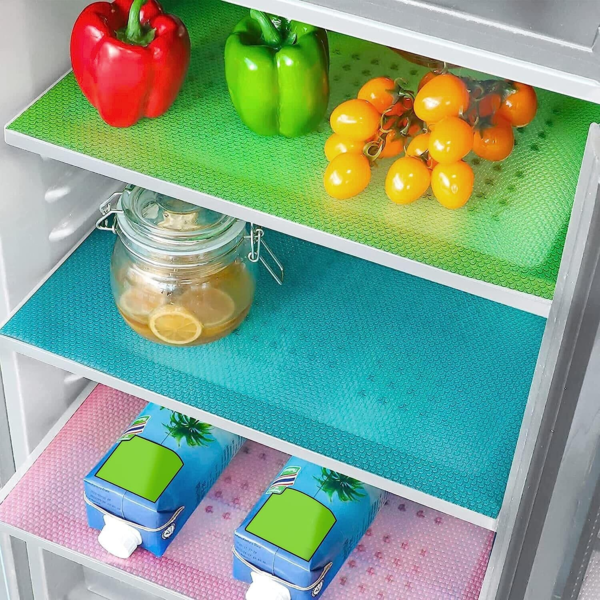refrigerator liners mats washable, refrigerator mats for shelves, cover pads for freezer glass shelf cupboard cabinet drawer (random color)