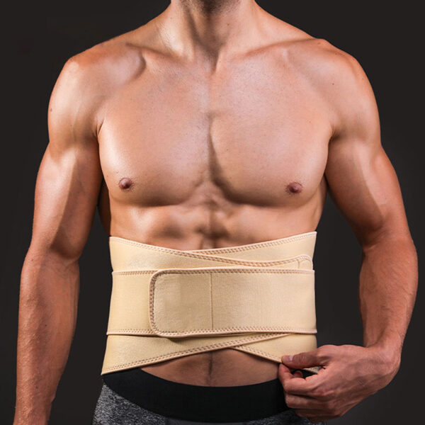 waist support waist trimmer weight loss slimming belt | fitness belt back waist support sweat belt waist trainer | double support | free size adjustable | gym equipment ( random color )