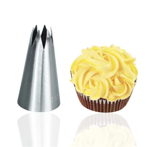 1m stainless steel nozzle open star tip pastry cookies icing piping nozzles cake decorating tool (1 pc)