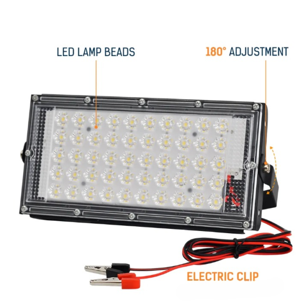 50 watts led outdoor flood light electric clip  dc 12v battery operated - Image 5