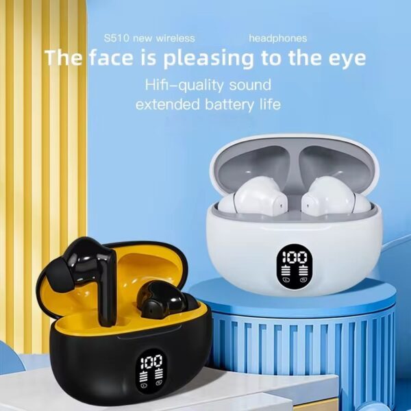 m04 tws wireless bluetooth earbuds | mic in-ear headphones with led display |immersive sound | type c fast charging | bluetooth 5.3 for android/iphone (random color) - Image 6