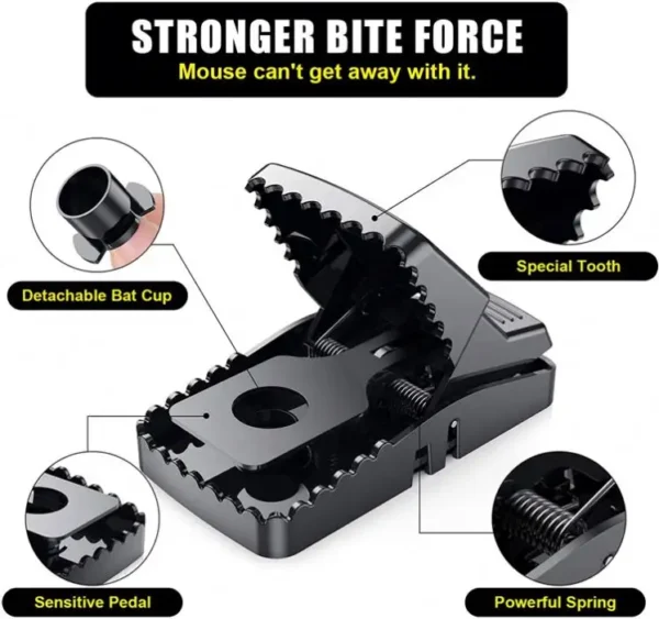 best seller catcher automatic spring reusable plastic black rat mice mouse traps - Image 3