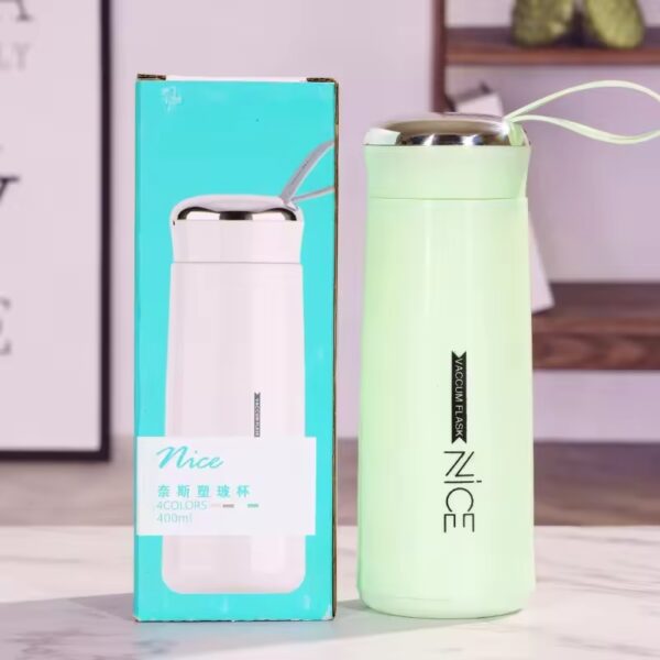 nice glass bottle water mini flask bottle with vaccum flask and loop temperature resistant,400ml (random colors) - Image 11