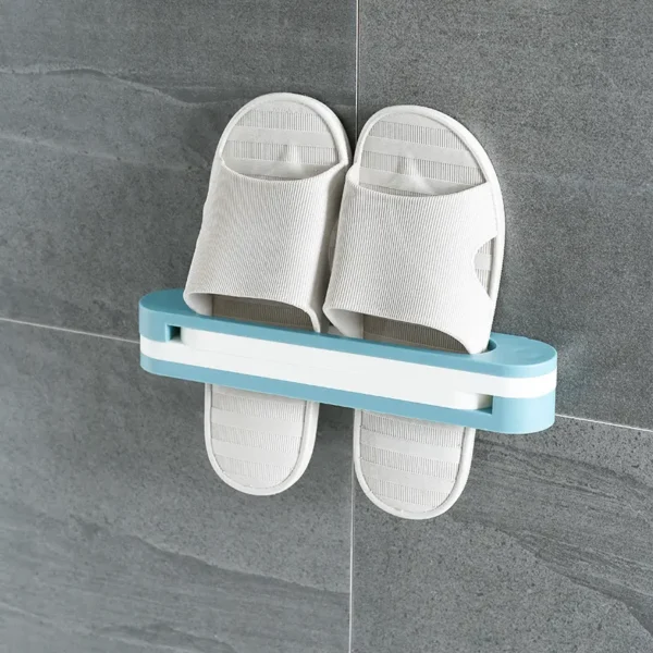 3 in 1 shoes rack wall mounted folding slippers shoes bathroom towel hanger organizer rack in house shoes stand hanging shelf rack holder for multipurpose use(random color) - Image 15