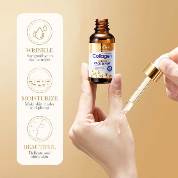 sadoer collagen serum skincare facial essence liquid firming moisturizing soothing nourishing face serum skin care - 30 ml - Image 8