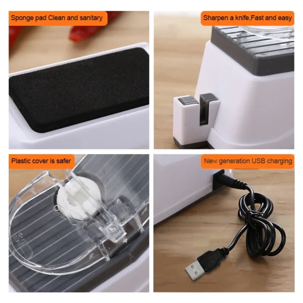 knife sharpener electric | usb electric knife scissor sharpening tool for kitchen | multifunctional electric rechargable knife sharpener professional - Image 8