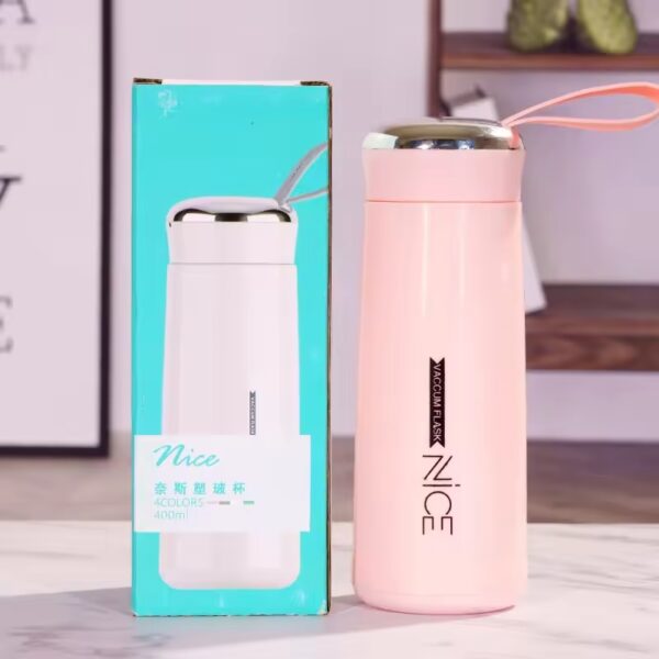nice glass bottle water mini flask bottle with vaccum flask and loop temperature resistant,400ml (random colors) - Image 13
