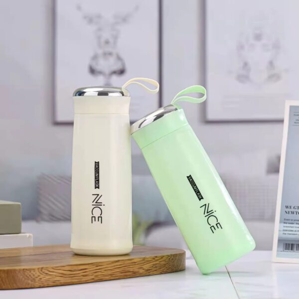 nice glass bottle water mini flask bottle with vaccum flask and loop temperature resistant,400ml (random colors) - Image 6