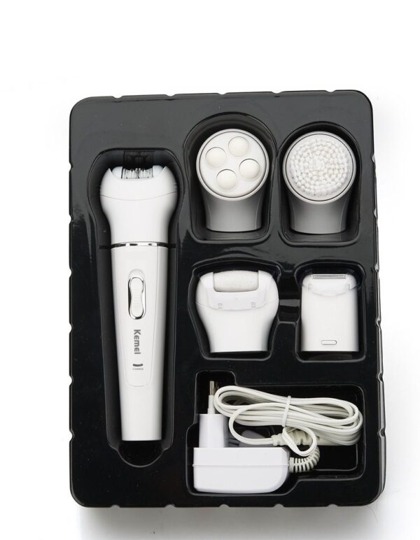 kemei km-2199 electric ladies hair removal trimmer 5 in 1 epilator with callus remover ( random color ) - Image 9
