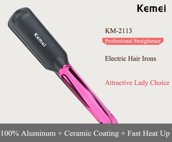 kemei km - 2113 tourmaline ceramic coating styling tools fast heating flat iron professional electric hair straightener | best quality straightener - Image 11