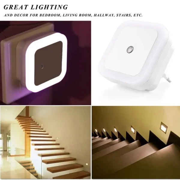 light sensor led night light smart night lamp with automatic sensor energy-efficient night light for bedroom, living room, and bathroom, ideal for decor (white light) - Image 9