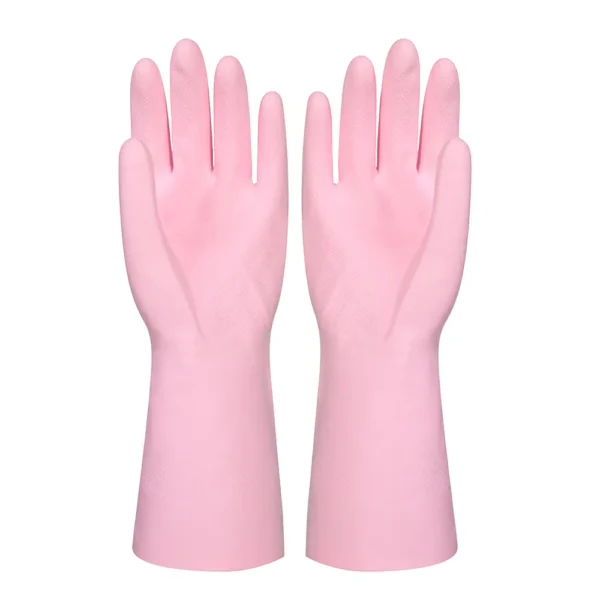 dishwashing rubber gloves non-slip household laundry kitchen cleaning gloves - pair (random color)