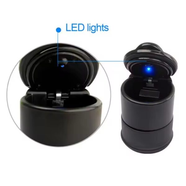 universal car astray black with light | led portable car truck auto office cigarette ashtray holder cup - black - Image 6