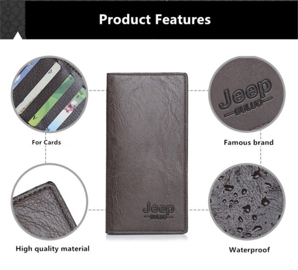 jeep buluo brand wallet clutch carteira masculina men leather men wallets business brand card holder purse | men's wallet - Image 3