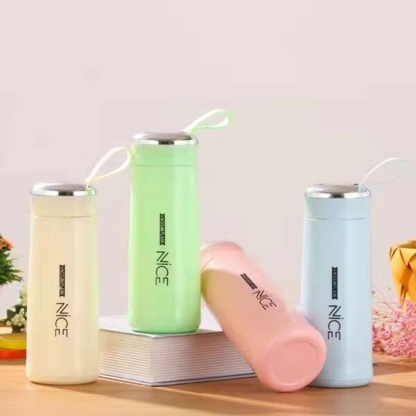 nice glass bottle water mini flask bottle with vaccum flask and loop temperature resistant,400ml (random colors) - Image 5