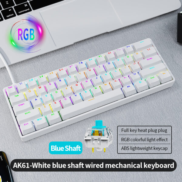 ak61 wired mechanical gaming keyboard feel backlight for pc desktops sleek & durable design - Image 3