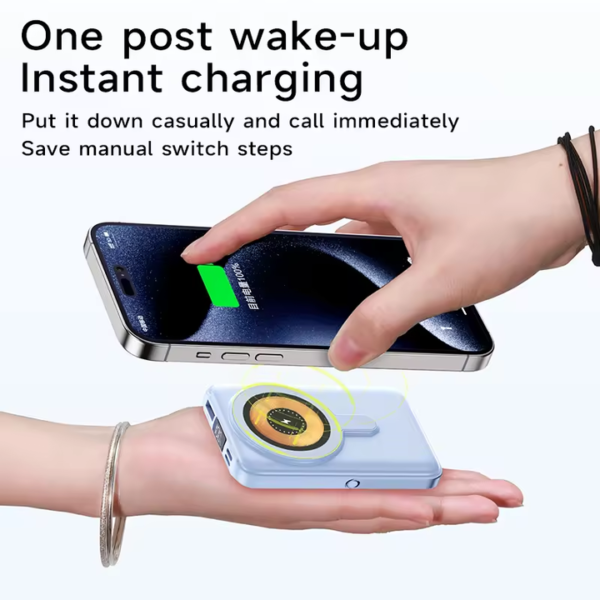 wireless charger magnetic & built-in cables 66w fast charging portable power bank 10000mah (random color) - Image 12