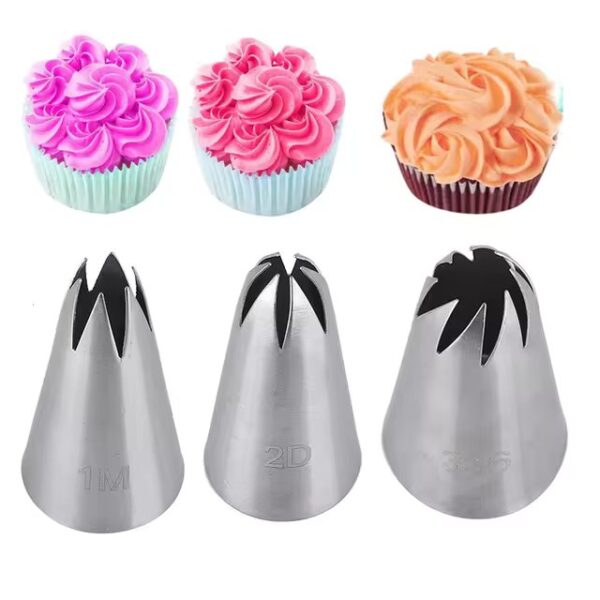 1m stainless steel nozzle open star tip pastry cookies icing piping nozzles cake decorating tool (1 pc) - Image 6
