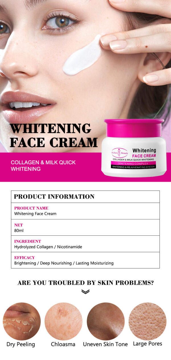 aichun beauty moisturizing natural bright skin care whitening cream  | best cream for all types of skin | 80ml - Image 3