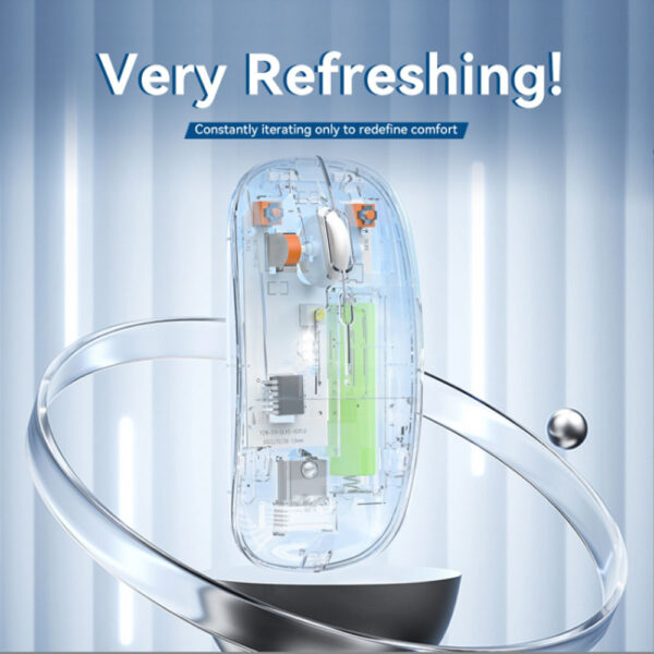 rgb wireless transparent mouse dual-mode rechargeable mouse with led lights - Image 4