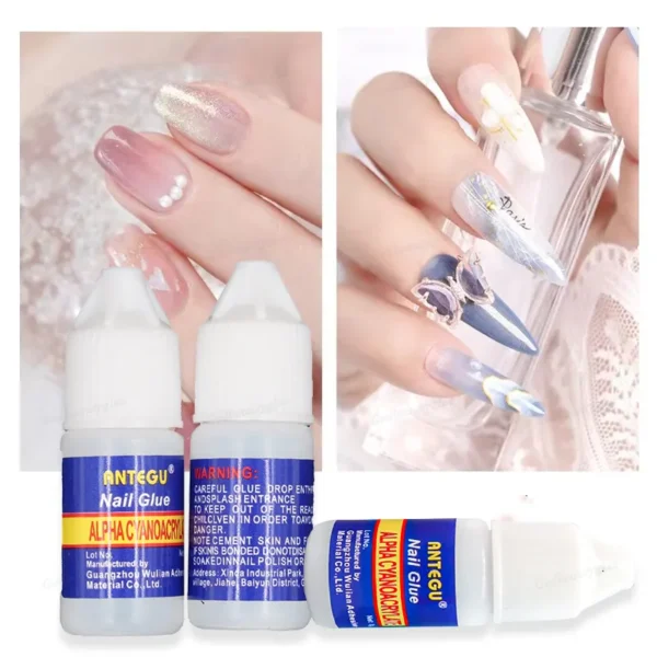 pack of 5 - nail glue for nail art and nail decoration artificial nails sticking glue - Image 4