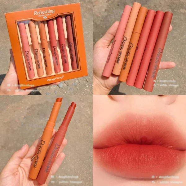 heng fang so sweet dream lips colours matte 6pcs | waterproof matte color makeup lipsticks - Image 3