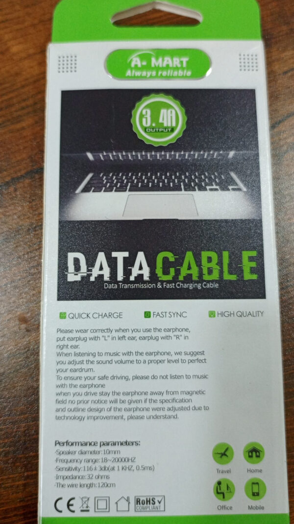 c type data cable 3.4a output ,data transmission and fast charging cable - Image 4