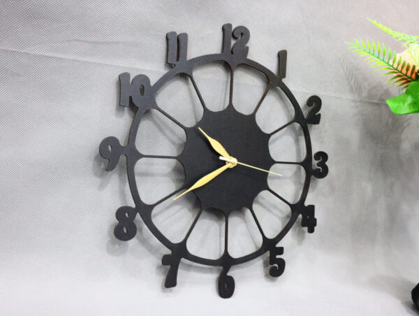 retro design 3d wooden wall clock for living room retro decor wall clock - Image 3