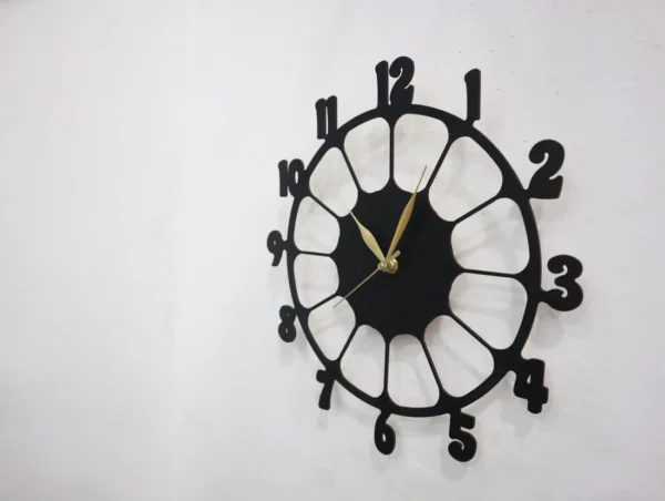 retro design 3d wooden wall clock for living room retro decor wall clock - Image 6
