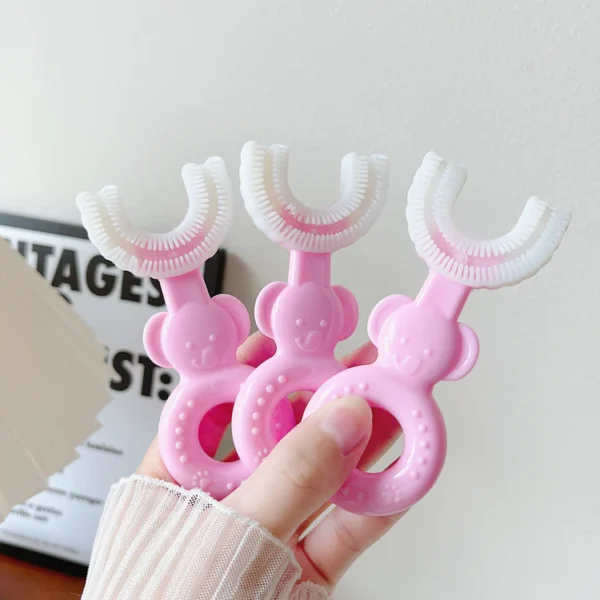 1 pc - 360 degree u-shaped baby tooth brush children child tooth brush teeth brush silicone kids teeth oral care cleaning (random color) - Image 6