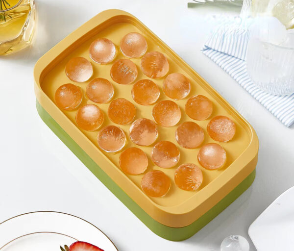 ice cube ball making trays silicon ice hockey mold makers for cool drinks kitchen (random color) (only tray) - Image 2