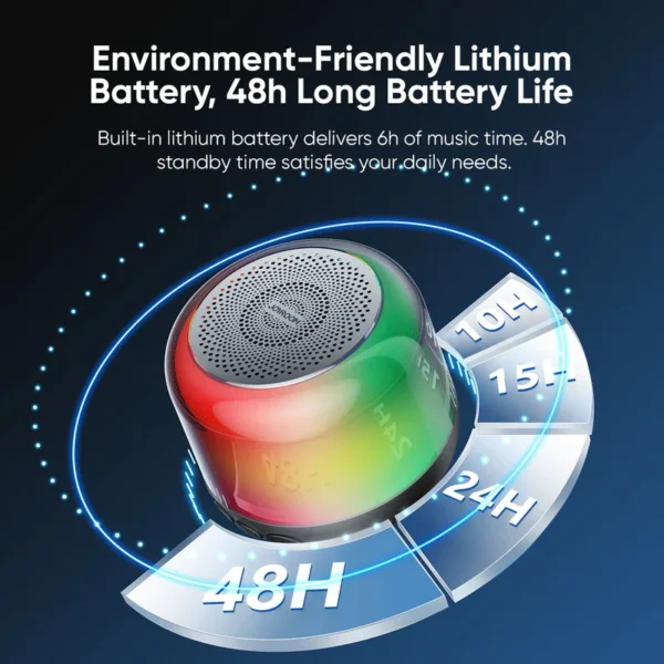 joyroom jr-ml03 transparent rgb wireless speaker - Image 6