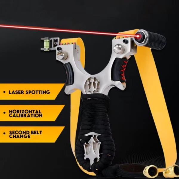 the ultimate slingshot lot imported full stainless steel body laser slingshot with flat rubber band (random design) - Image 7