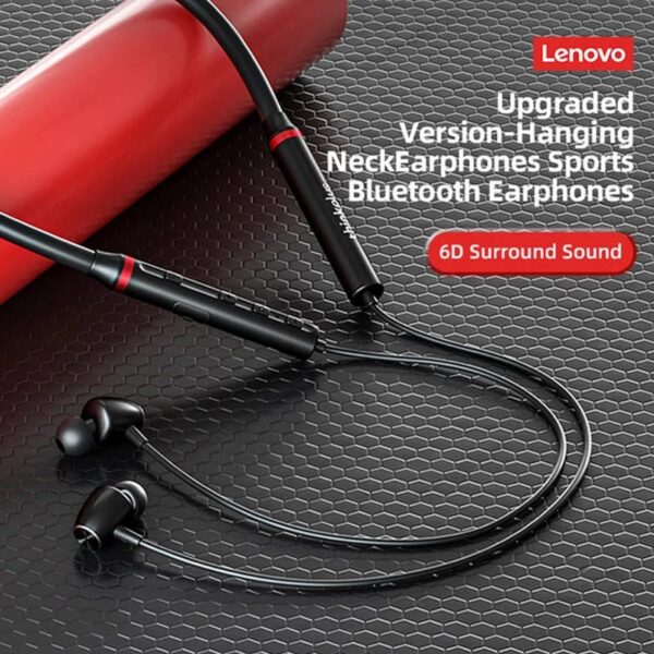 lenovo he05x 2 bluetooth 5.0 earphones hifi magnetic neckband headset (black) - Image 5