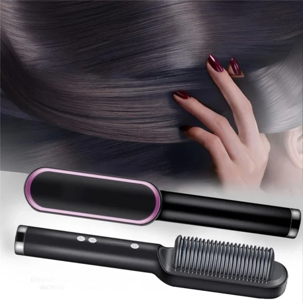 hair straightening comb/brush, curling comb dual-purpose hair straightener styling comb, splint does not damage the inner buckle for professional salon at home (random colors) - Image 10