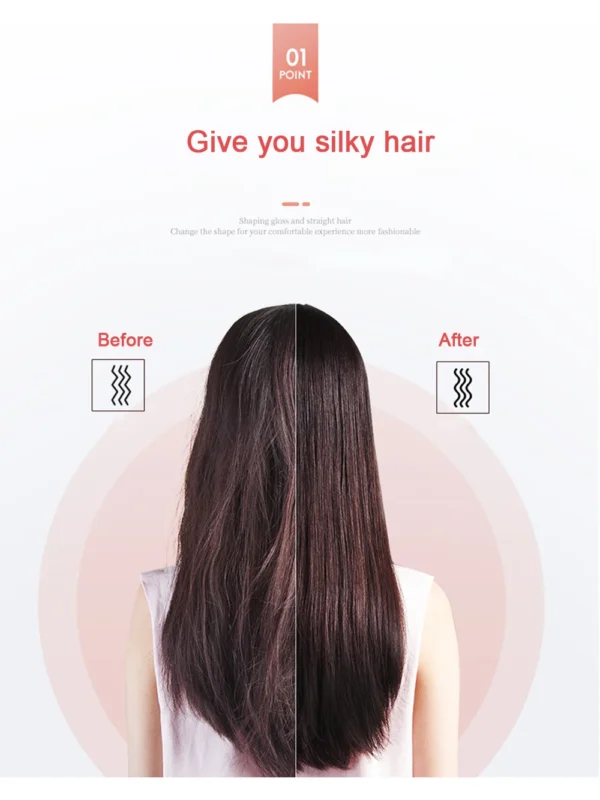 hair straightening comb/brush, curling comb dual-purpose hair straightener styling comb, splint does not damage the inner buckle for professional salon at home (random colors) - Image 11