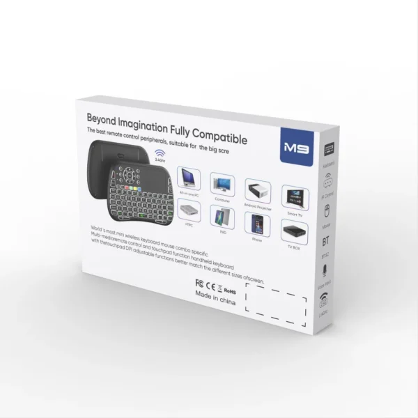 m9 bluetooth mini wireless keyboard 7 backlit 2.4g air mouse remote touchpad - Image 2