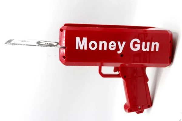 rain money gun_ paper playing spray money toy gun_, prop money gun(red color) - Image 5