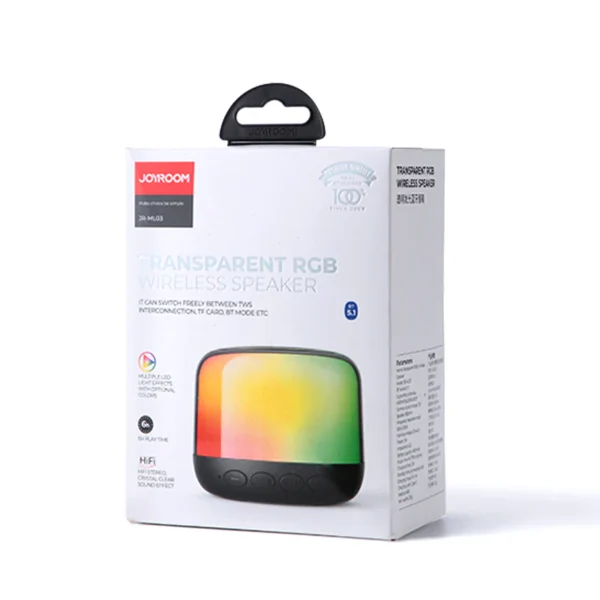 joyroom jr-ml03 transparent rgb wireless speaker - Image 4