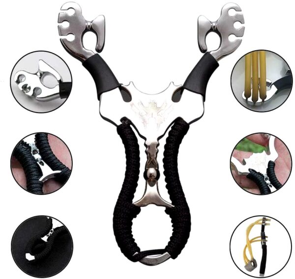 the ultimate slingshot lot imported full stainless steel body laser slingshot with flat rubber band (random design) - Image 10