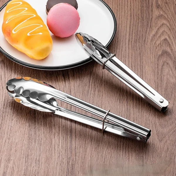 stainless steel bbq tongs (chimta) | kitchen food stainless steel tongs tool heat bread salad bbq baking serving utensil bead clip clamp meat bbq tools buffet - Image 7