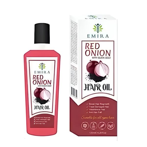 emira red onion with black seed hair oil - 120ml - Image 2