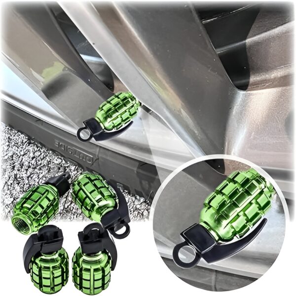 pack of 2 - grenade tyre air valve nozzle caps for car and bikes (golden) - Image 12