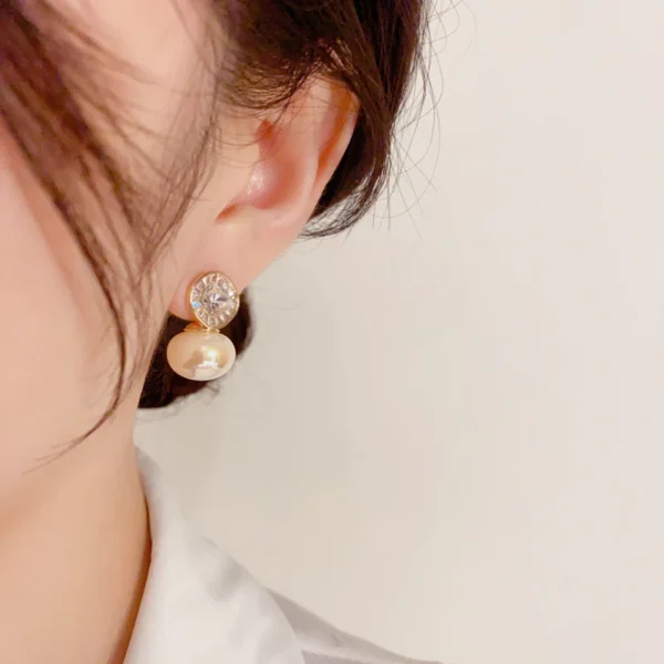 elegant pearl stud earrings | classic high-quality pearl tops for women | perfect for casual and formal wear - Image 5
