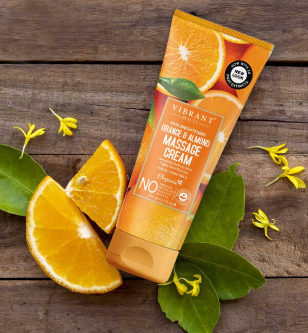 vibrant beauty brightening orange & almond massage cream (200ml)